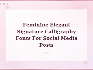 Feminine Elegant Signature Calligraphy Fonts for Social Media Posts